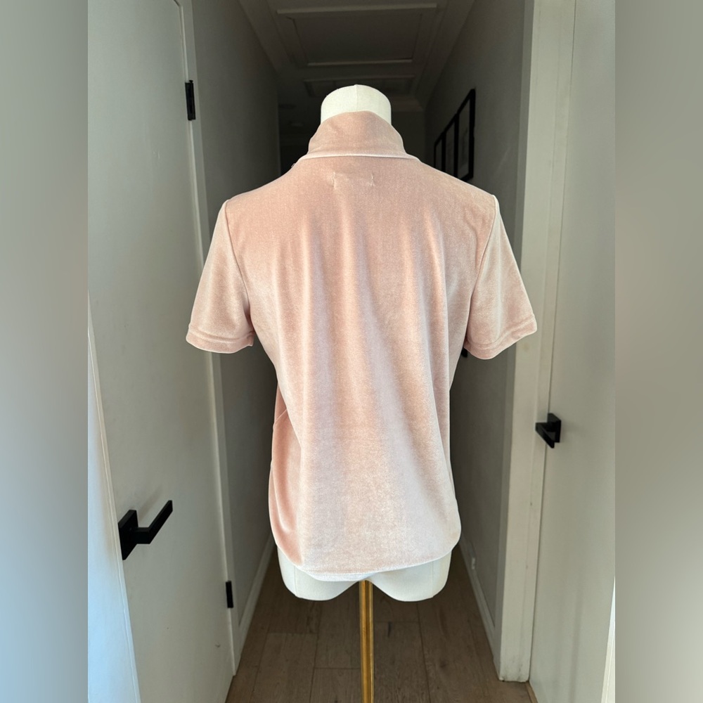 Madewell | Mock Neck Velvet Top in Avalon Pink | Sz XS - Picture 3 of 5